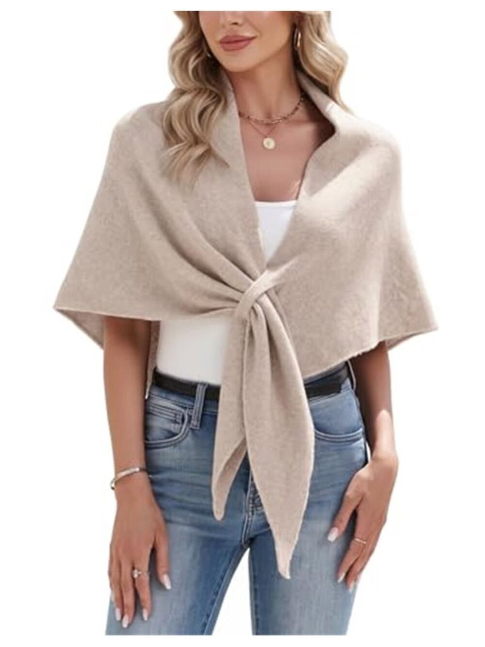 Shawl Wraps Women Poncho Sweater Cardigan Shall Cape Knit Triangle Scarf